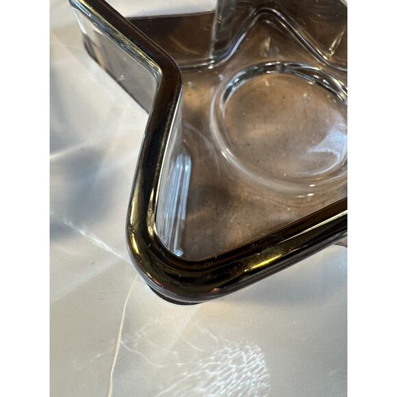 Indiana Glass Holiday Gold Candy Candle Dish w/ Gold Trim -Set of 3-Vintage - Picture 9 of 12